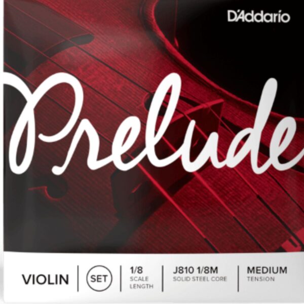 D’addario Prelude 1/8 size Violin string set | Medium | steel core