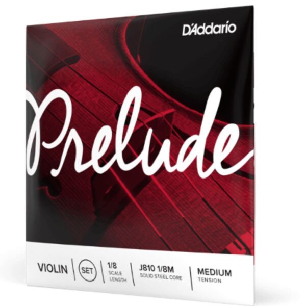 D’addario Prelude 1/8 size Violin string set | Medium | steel core