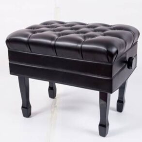 Apextone Deluxe Piano Stool | Adjustable | Real leather Seat | Black