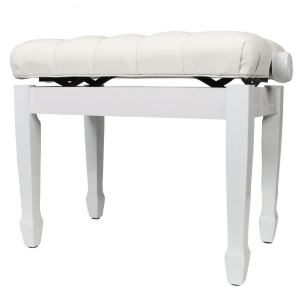 Apextone Deluxe White | Padded Adjustable Piano Stool