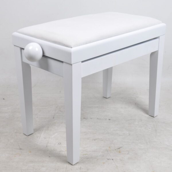 Apextone Adjustable Height Piano Stool | padded seat | White