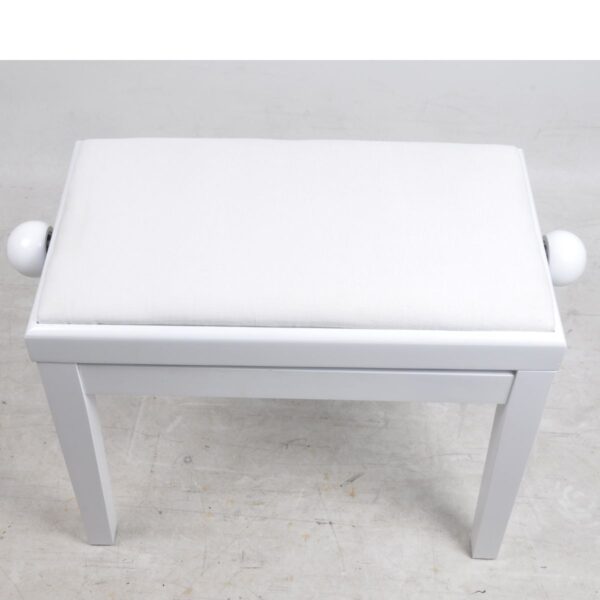 Apextone Adjustable Height Piano Stool | padded seat | White