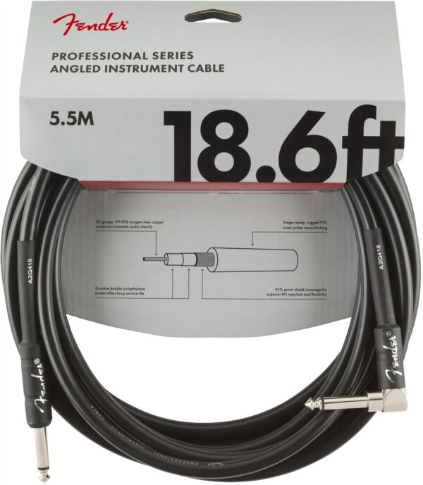 Fender Professional Instrument Cable 18.6′ Black