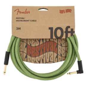 Fender Festival Hemp Instrument Cable | 10ft |Green