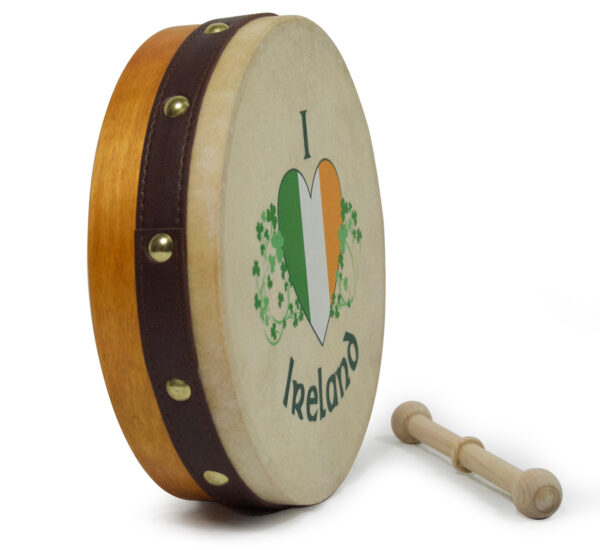 Waltons 8″ I Love Ireland Tri-Colour Bodhran