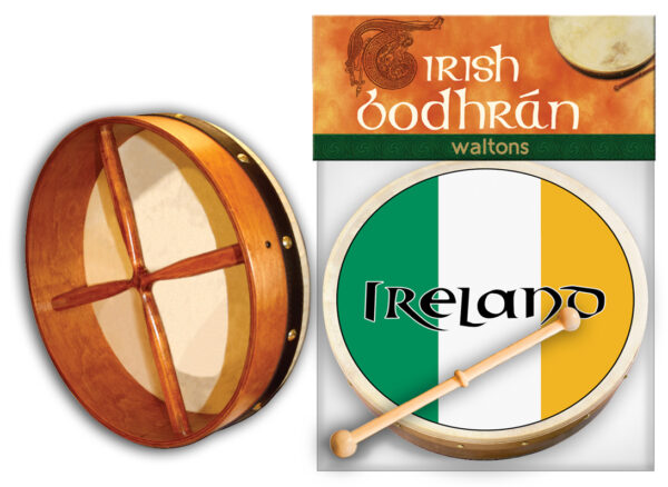 Waltons 8″ Design Bodhran | Tri-Colour