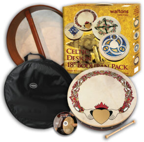 Waltons 18″ Celtic Design Bodhran Pack | Claddagh