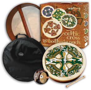 Waltons 18″ Celtic Design Bodhran Pack | Gaelic Cross