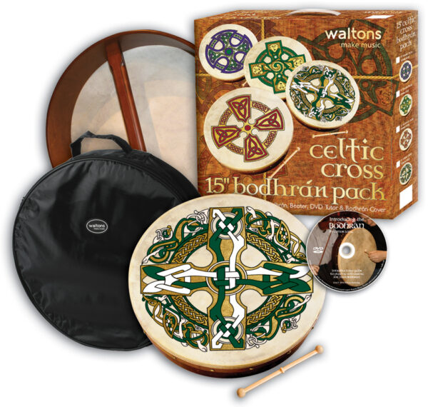 Waltons 15″ Celtic Cross Bodhran Pack | Gaelic Cross