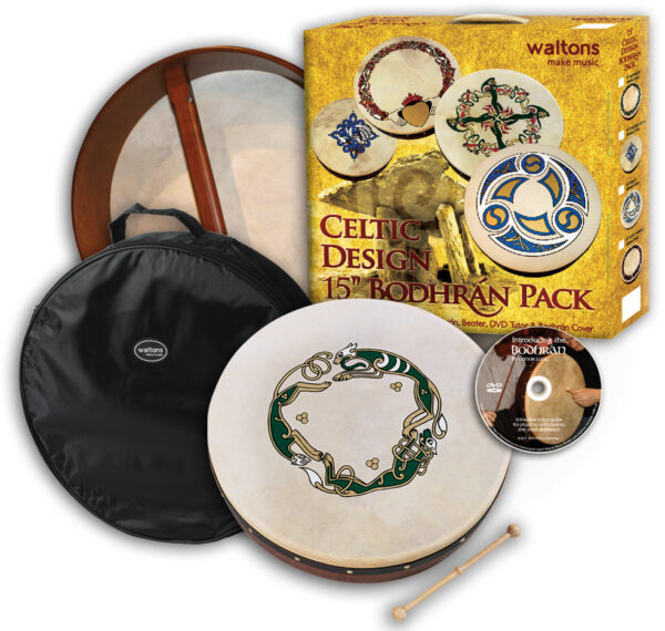 Waltons 15″ Celtic Design Bodhran Pack | Chase