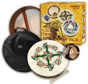 Waltons 15″ Celtic Design Bodhran Pack | Clonmacnoise