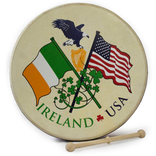 Waltons 15″ Irish/USA Flag Design Bodhran