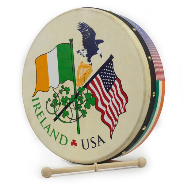 Waltons 15″ Irish/USA Flag Design Bodhran