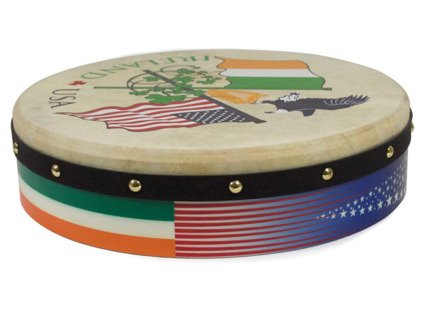 Waltons 15″ Irish/USA Flag Design Bodhran