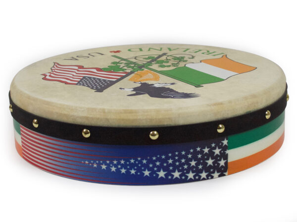 Waltons 15″ Irish/USA Flag Design Bodhran