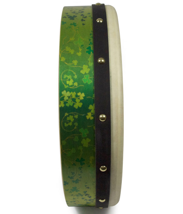 Waltons 15″ Bodhran with Shamrock Design on Rim and Skin