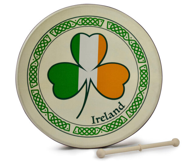 Waltons 15″ Tri Shamrock Rim and Skin Design Bodhran