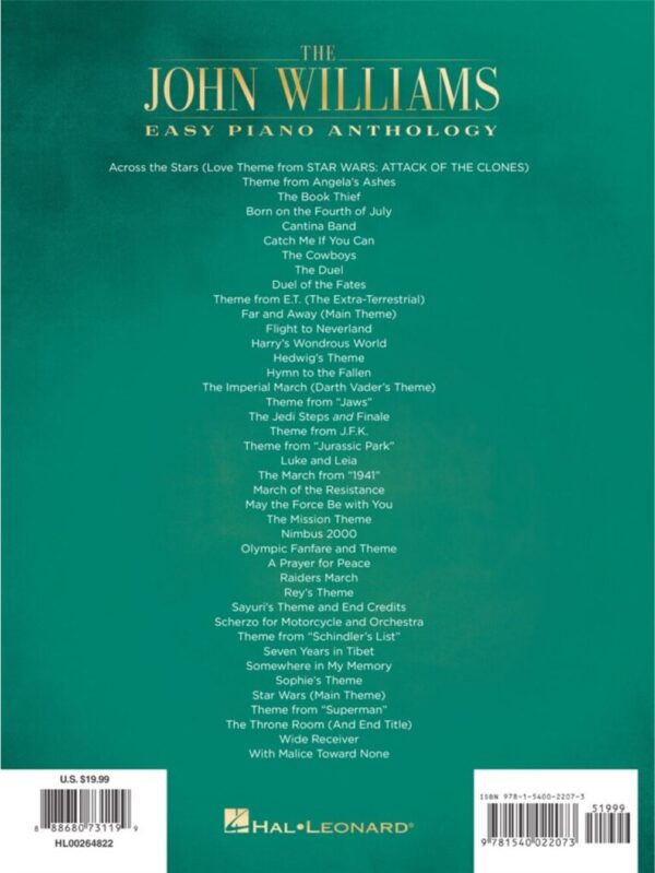 The John Williams Easy Piano Anthology | arranged Easy Piano