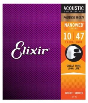 Elixir Acoustic Guitar Nanoweb 10-47 Extra Light Phosphor Bronze