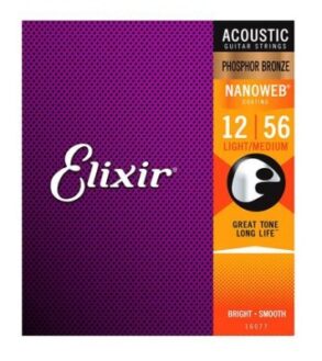 Elixir Acoustic Guitar | Nanoweb |Cust Light Med 12-56 Phosphor Bronze