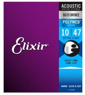 Elixir Polyweb Acoustic Guitar Strings Extra Light 10-47