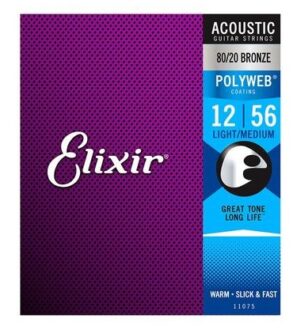 Elixir Polyweb Acoustic Guitar Strings Light Medium 12-56