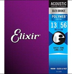 Elixir Polyweb Acoustic Guitar Strings Medium 13-56