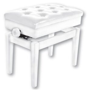 Adjustable Deluxe Piano with Storage Compartment | White