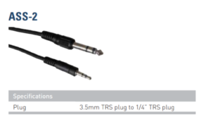 Leem ASS-210 | Audio Cable | 3.00M|TRS Plug to 1/4″ TS Plug