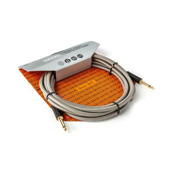 MXR DCIW12 | Instrument Cable | Woven Silver | 12ft | 2 straight plugs