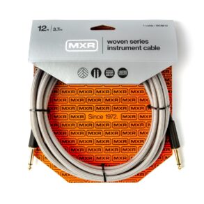 MXR DCIW12 | Instrument Cable | Woven Silver | 12ft | 2 straight plugs