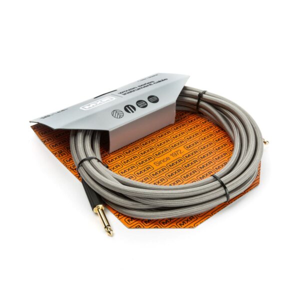 MXR DCIW18 | Instrument Cable | Woven Silver | 18ft | 2 Straight Plugs