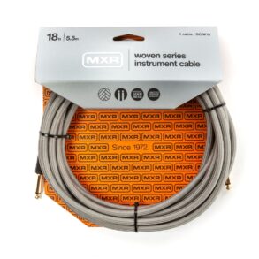 MXR DCIW18 | Instrument Cable | Woven Silver | 18ft | 2 Straight Plugs