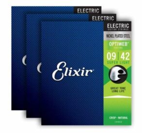 Elixir Optiweb Electric Guitar Strings 9-42 3 Pack