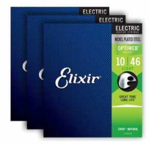 Elixir Optiweb Electric Guitar Strings 10-46 3 Pack