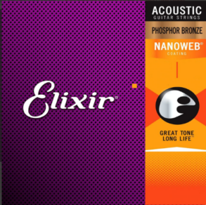 Elixir Phosphor Bronze Nanoweb Acoustic 13-56 Medium Gauge