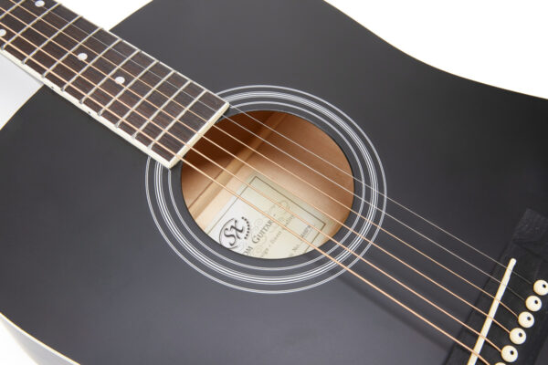 SX SD104GBK Dreadnought Acoustic Guitar | Gloss Black