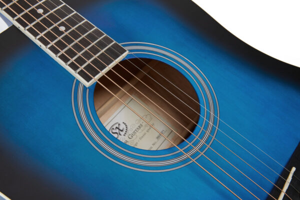 SX SD104 Dreadnought Acoustic Guitar | Satin Blueburst