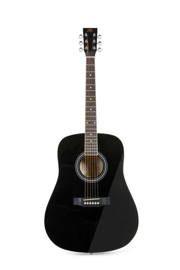 SX SD104GBK Dreadnought Acoustic Guitar | Gloss Black