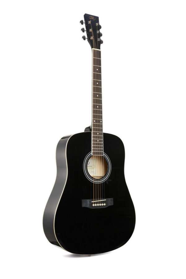 SX SD104GBK Dreadnought Acoustic Guitar | Gloss Black