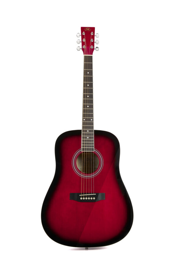 SX SD104 Dreadnought Acoustic Guitar | Gloss Red