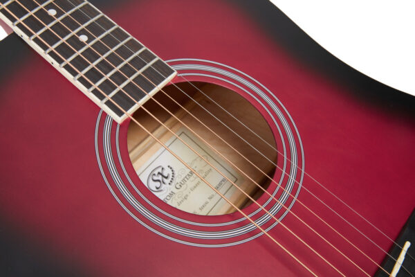 SX SD104 Dreadnought Acoustic Guitar | Satin Red