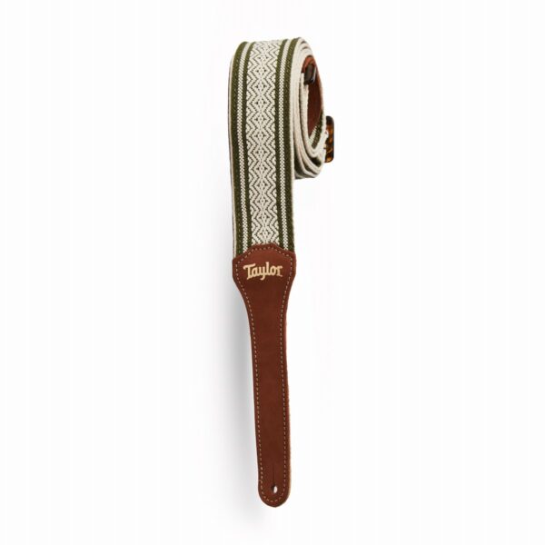 Taylor Jacquard Strap | White / Olive Green