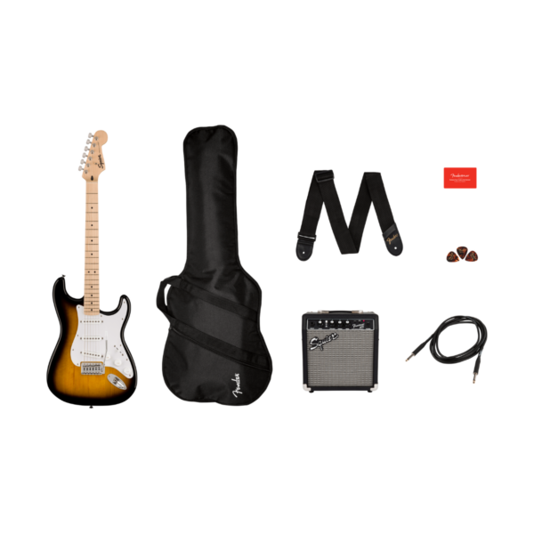 Squier Sonic Stratocaster Guitar Pack | with Amp | +accessories |Black