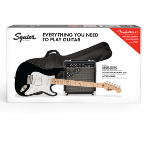 Squier Sonic Stratocaster Guitar Pack | with Amp | +accessories |Black