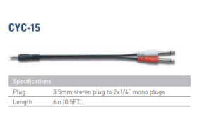 Leem CYC-15 |1/8″ Stereo to 2 X 1/4″ Jack