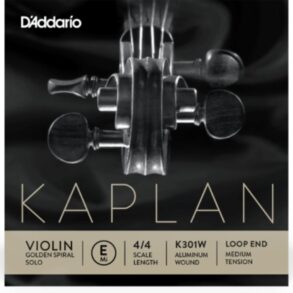 Kaplan Violin E Strings, 4/4 Scale, Medium Tension