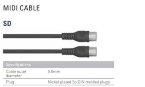 Leem SD-10 | Midi Cable | Nickel Plated 5 pin DIN molded Plugs