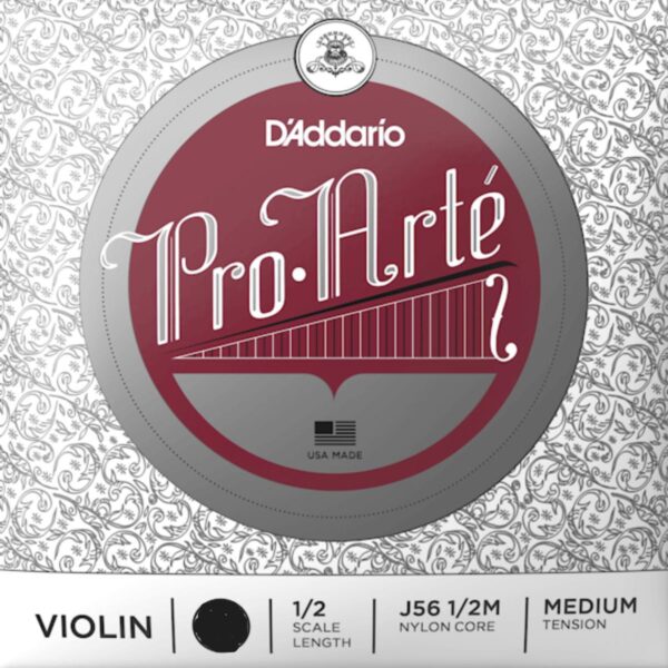 Daddario Pro-Arte Violin Single A String, 1/2 Scale, Medium Tension