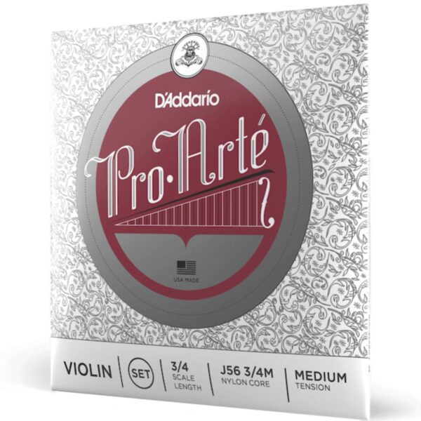 Daddario Pro-Arte Violin String Set, 3/4 Scale, Medium Tension